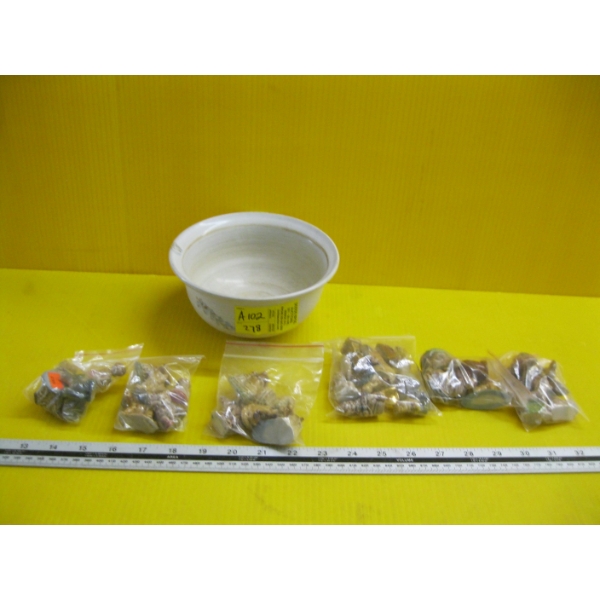 SM. BOWL W/JADE FIGURINES