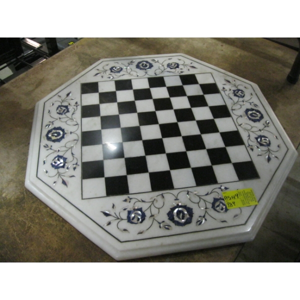 MARBLE LOOK CHESS/CHECKERS TABLE TOP