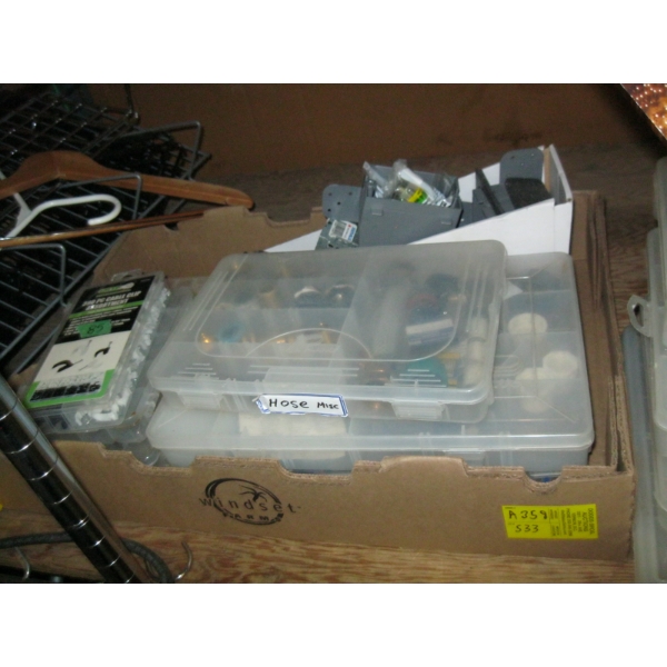 BOX W/ASST. FITTINGS, ELECTRICAL, PLUMBING, ETC.