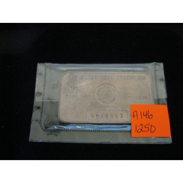 1 TROY OZ .999 FINE SILVER BAR (TAX EXEMPT)