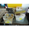 Image 2 : WOODEN PLANTER WITH POTS,PAINTING SUPPLIES, TROWELS, ETC.