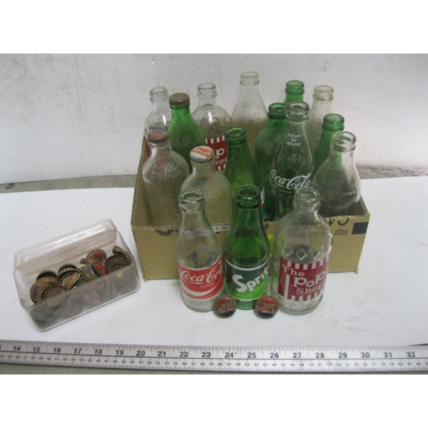 ASST. COLLECTOR BOTTLES: COKE, POP SHOPPE, PEPSI, ETC.