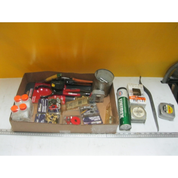 TAPE MEASURES, FILTER PLIERS, BATTERY CONNECTORS, ETC.
