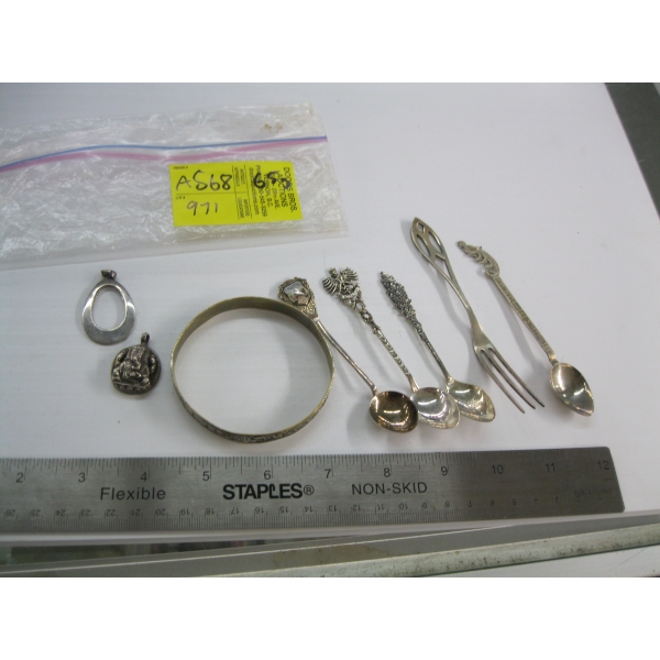 ASST. STERLING SILVER ITEMS, 65GR