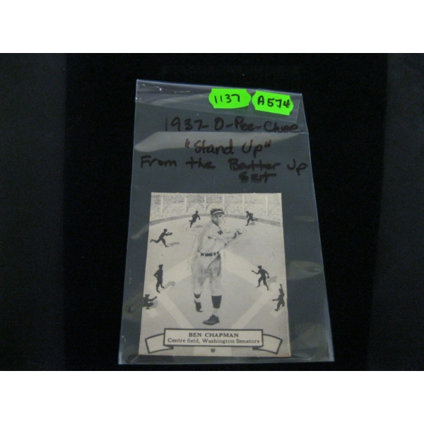 1937 O PEE CHEE STAND UP CARD FROM BATTER UP SET - BEN CHAPMAN
