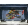 Image 3 : TOOLBOX W/MISC. TOOLS & A LEATHER NAIL POUCH
