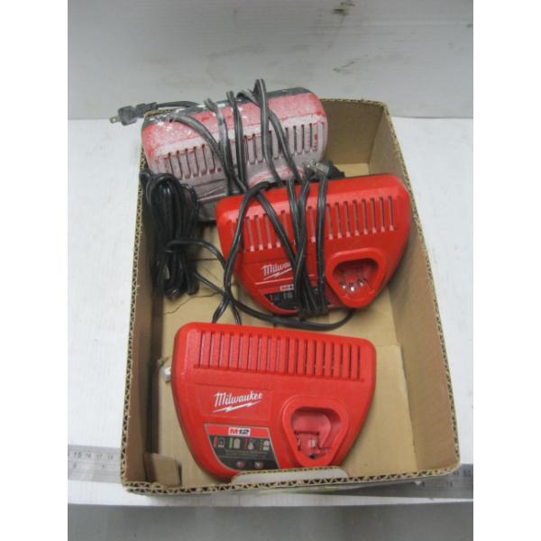 3 MILWAUKEE BATTERY CHARGERS