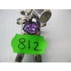 Image 4 : SM. SILVER NAVAJO KACHINA MUDMAN PIN W/AMETHYST STONE, SIGNED