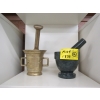 Image 1 : 1 MARBLE MORTAR & PESTLE & BRASS MORTAR & PESTLE