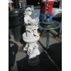 Image 1 : 2 GARDEN PIECES - FOUNTAIN/BIRD BATH W/ELECTRIC PUMP & A DECORATIVE FIGURINE (DAMAGED)
