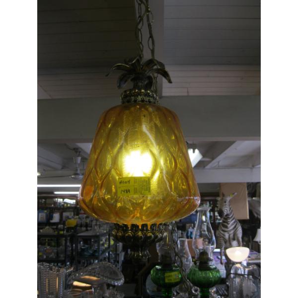 VINTAGE AMBER SWAG LAMP