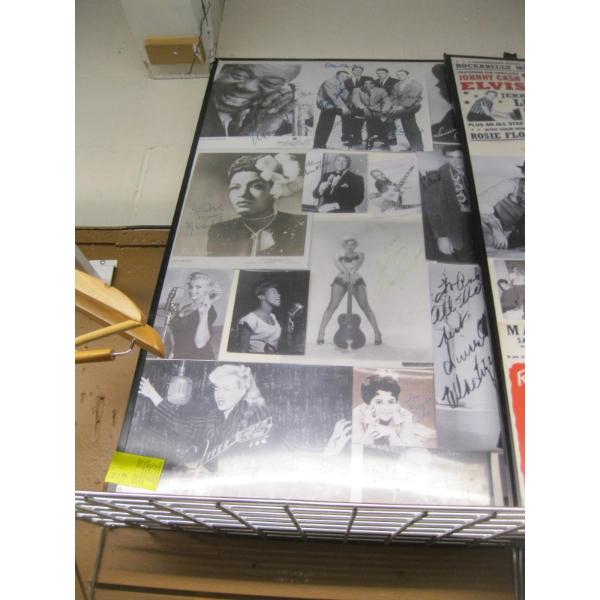 FRAMED COLLAGE OF ASST. SIGNED PICTURES