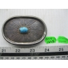 Image 2 : SILVER & TURQUOISE STERLING SIGNED NAVAJO BELT BUCKLE