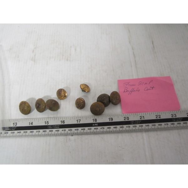 BAG OF ASST. RCMP BUFFALO COAT PINS