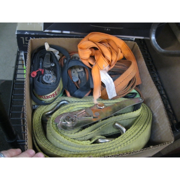 BOX OF ASST. RATCHET TIEDOWN STRAPS