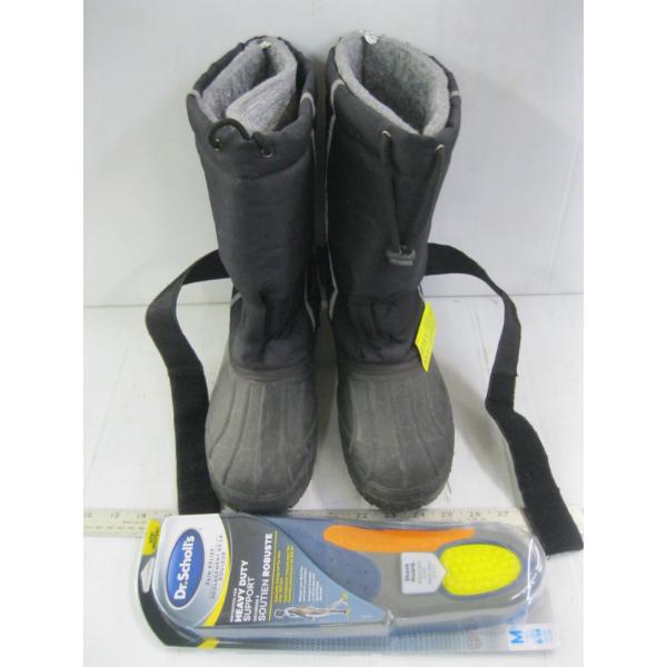 PAIR OF WINTER BOOTS, SZ 8 & SHOTGUARD ORTHOTICS