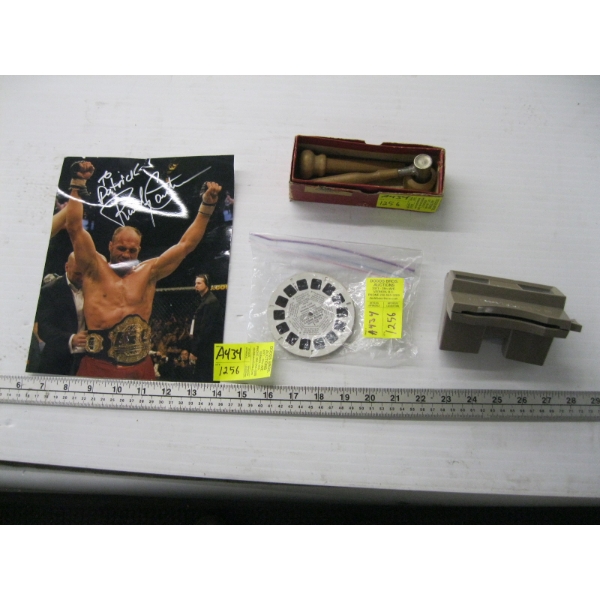 VIEWMASTER, SIGNED RANDY COURTURE PICTURE, EUREKA IMPLEMENT SET