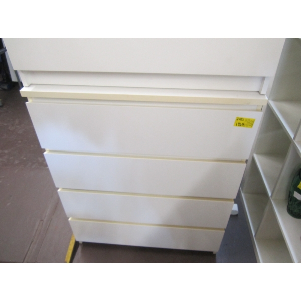 WHITE 4 DRAWER DRESSER