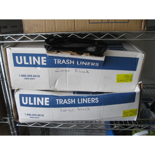 2 BOXES OF BLACK TRASH LINER BAGS