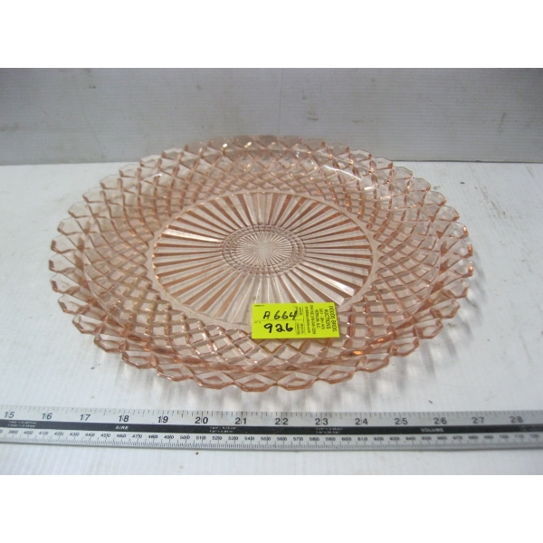 LG. PINK DEPRESSION GLASS PLATE