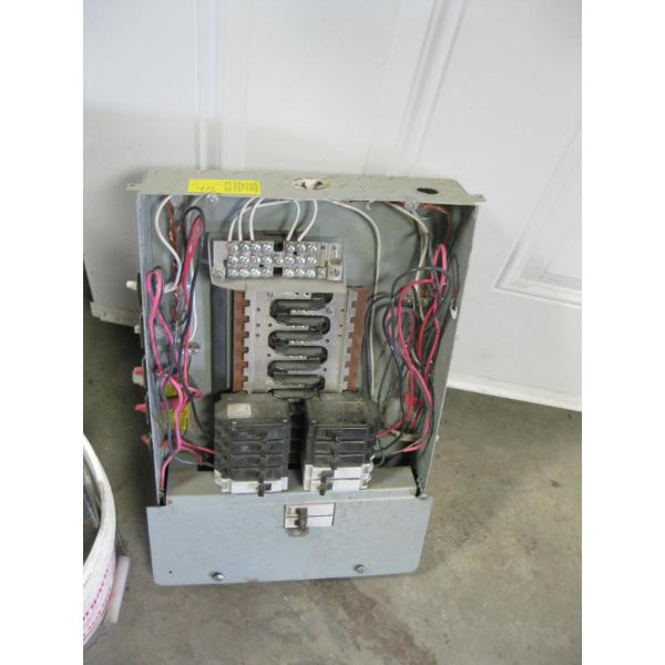 HEAVY DUTY EXTENSION CORD & A ELECTRICAL PANEL - NO COVER