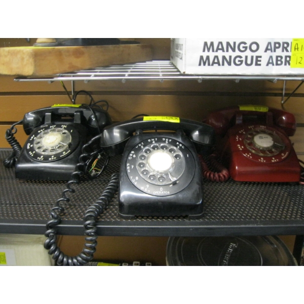 2 BLACK & 1 RED DIAL TELEPHONES