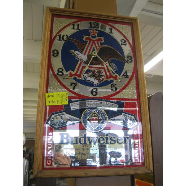 MIRRORED BUDWEISER CLOCK