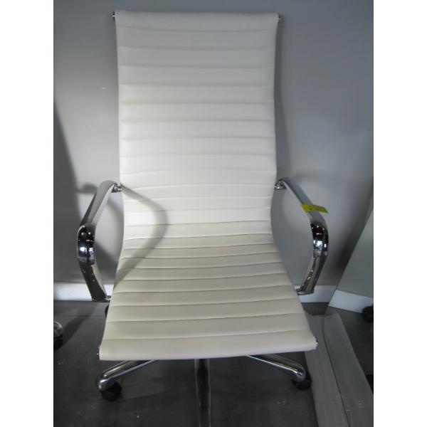 HIGHBACK WHITE & CHROME OFFICE CHAIR