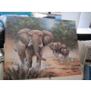 Image 1 : LG. FRAMED ORIGINAL PAINTING OF THE ELEPHANTS