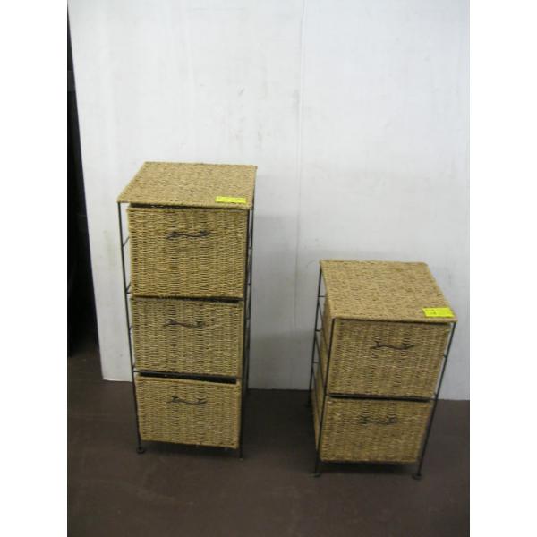 2 WICKER SM. DRAWER UNIT - 3 DRAWER & A 2 DRAWER