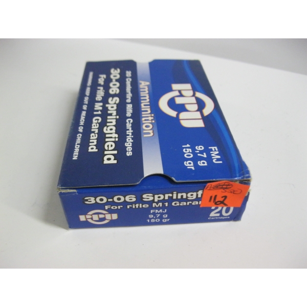 PPU 30-06 SPRG 9.7GR 150GRS FMJ|1X20 CENTERFIRE RIFLE CARTRIDGES