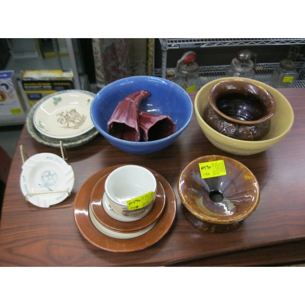 ASST. MIXING BOWLS, PLANTERS, PLATES, ETC.