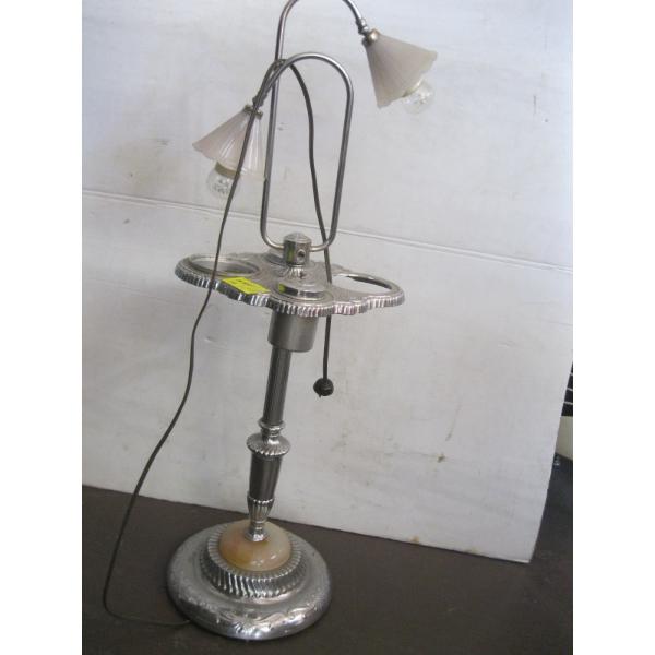CHROME BASE LIGHTED ASHTRAY STAND