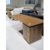 Image 1 : WOOD 3 DRAWER DESK W/PLEXIGLASS LEG