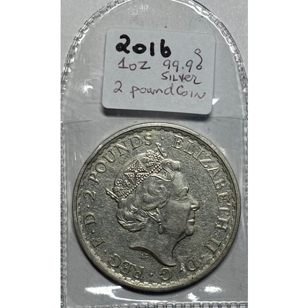2016 1 OZ. .999 SILVER 2 POUND COIN (TAX EXEMPT)
