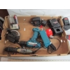 Image 2 : BOX W/ASST. CORDLESS BATTERIES, CHARGERS, DRILLS, ETC.