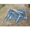 Image 1 : BLUE METAL PIECES & 4 WHEEL METAL CART