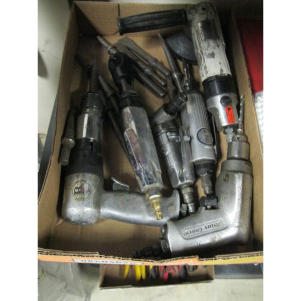 ASST. AIR TOOLS, RATCHET, GRINDERS, CHISELS, ETC.