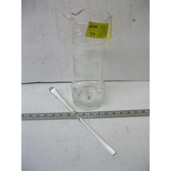 ETCHED GLASS PICTURE & STIR STICK