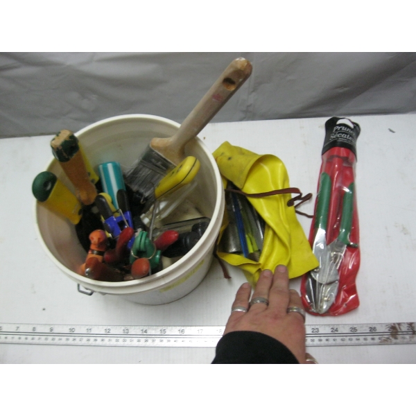 BUCKET OF MISC. TOOLS