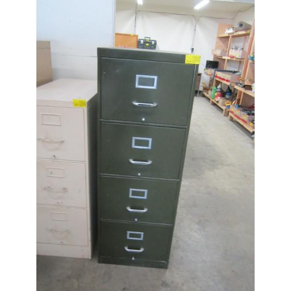 GREEN 4 DRAWER LEGAL FILING CABINET