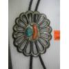 Image 2 : NAVAJO SILVER, TURQUOISE & CORAL BOLO TIE