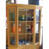 Image 3 : OAK CORNER CABINET W/GLASS DOOR TOP & LOWER STORAGE