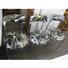 Image 1 : 3 BLACK/WHITE CHROME LEG CHAIRS