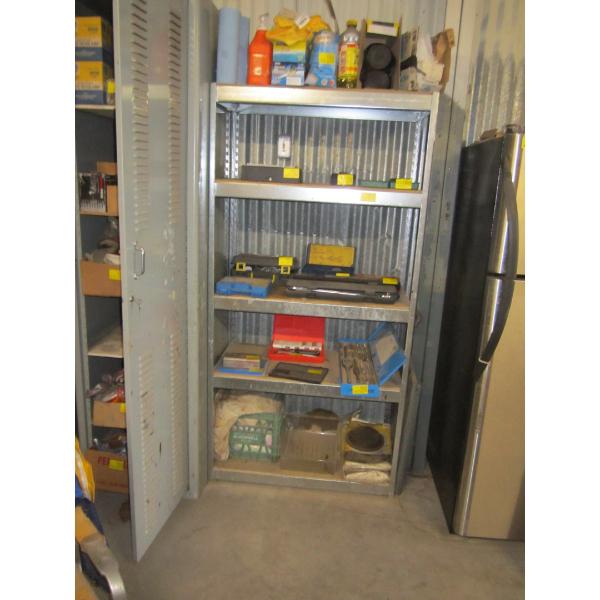 METAL & WOOD SHELF UNIT - APPROX. 6' H & 3' W