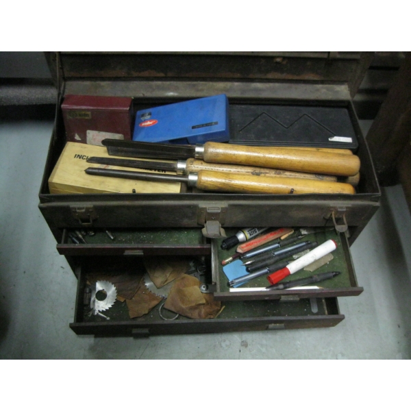MACHINIST'S TOOLBOX W/MISC. CONTENTS
