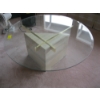 Image 1 : ROUND GLASS TOP COFFEE TABLE