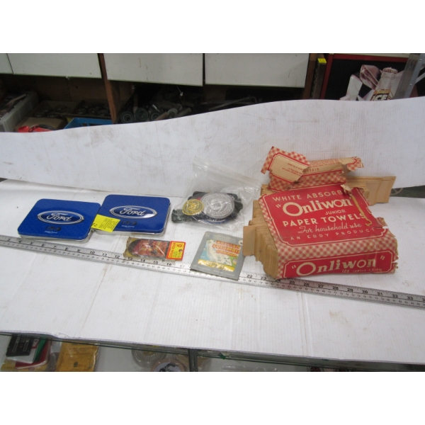 MISC. FORD TINS, SERVIETTES, ETC.