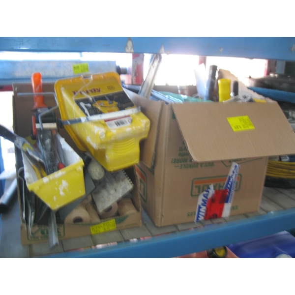 LG. LOT OF PAINTING ITEMS, TROWELS, ETC.
