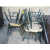 Image 1 : SET OF 6 GREEN & NATURAL COLOR CHAIRS